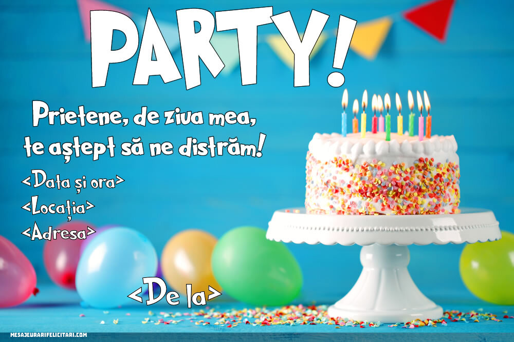 Invitație la PARTY pentru prieteni | Personalizare invitatii la zi de ...