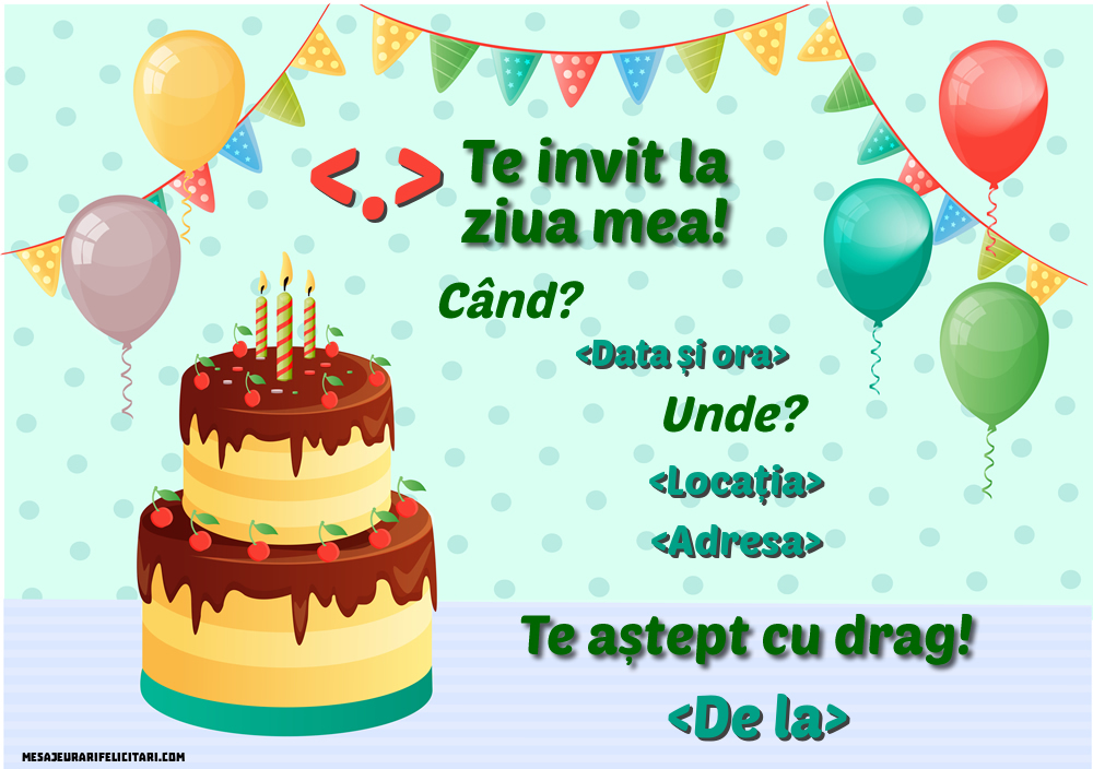 Text Invitatie Zi De Nastere Invitatie cu poza ta cu inimioare roz pentru fete | Personalizare
