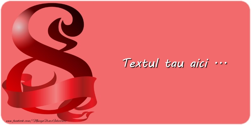Personalizare felicitari cu text de Ziua femeii 8 martie | Imagine cu desen cu cifra 8 din panglică maro