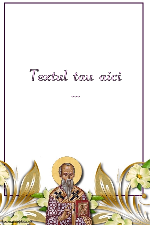 Personalizare felicitari cu text de Sfântul Alexandru | Imagine cu sfântul Alexandru pe fundal vertical