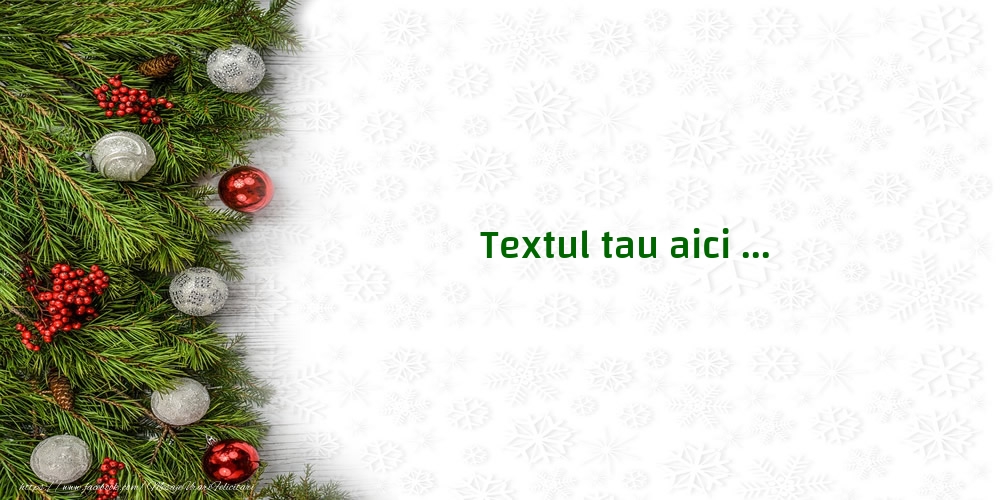 Personalizare felicitari cu text de Anul Nou | Globuri pe brad