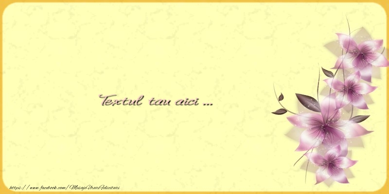 Personalizare felicitari cu text de buna seara | Imagine cu flori pe funda verde