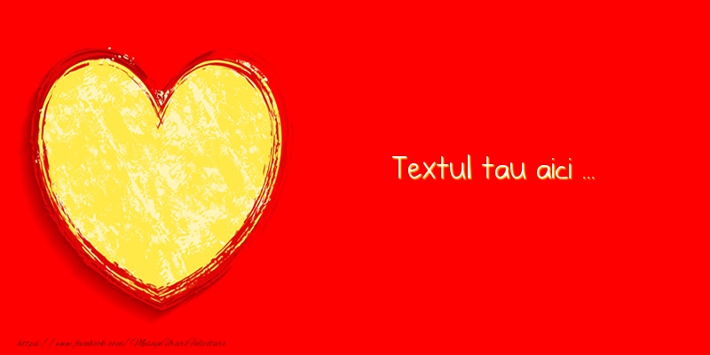 Personalizare felicitari cu text de dragoste | Inima pe fundal rosu