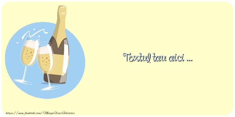 Personalizare felicitari cu text de la multi ani | La multi ani cu șampanie și bule