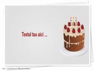 Personalizare felicitari cu text de zi de nastere Tort cu capsuni