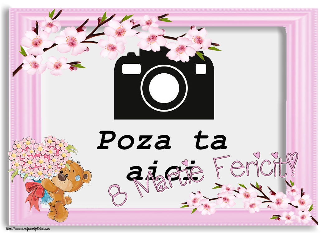 Personalizare felicitari de Ziua femeii 8 martie | 8 Martie Fericit! - Rama foto