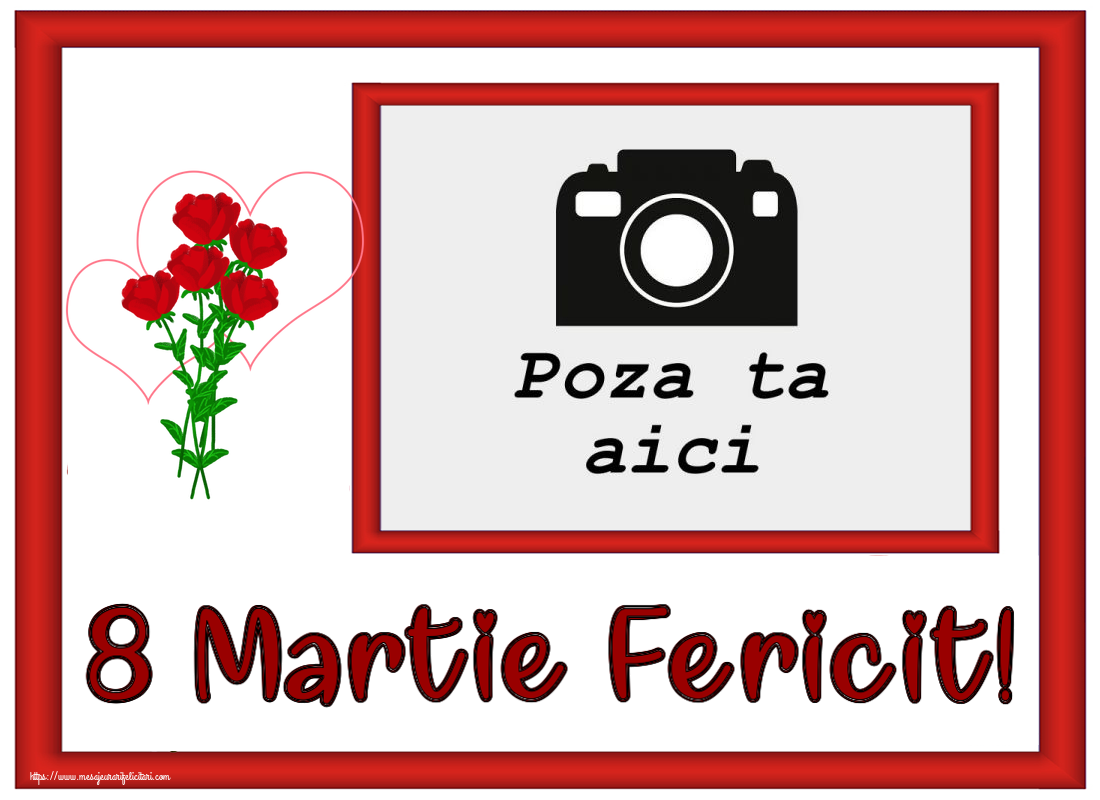 Personalizare felicitari de Ziua femeii 8 martie | 8 Martie Fericit! - Rama foto