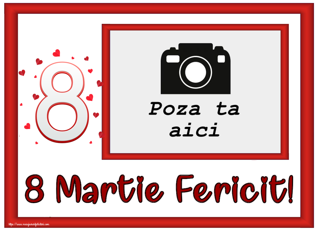 Personalizare felicitari de Ziua femeii 8 martie | 8 Martie Fericit! - Rama foto