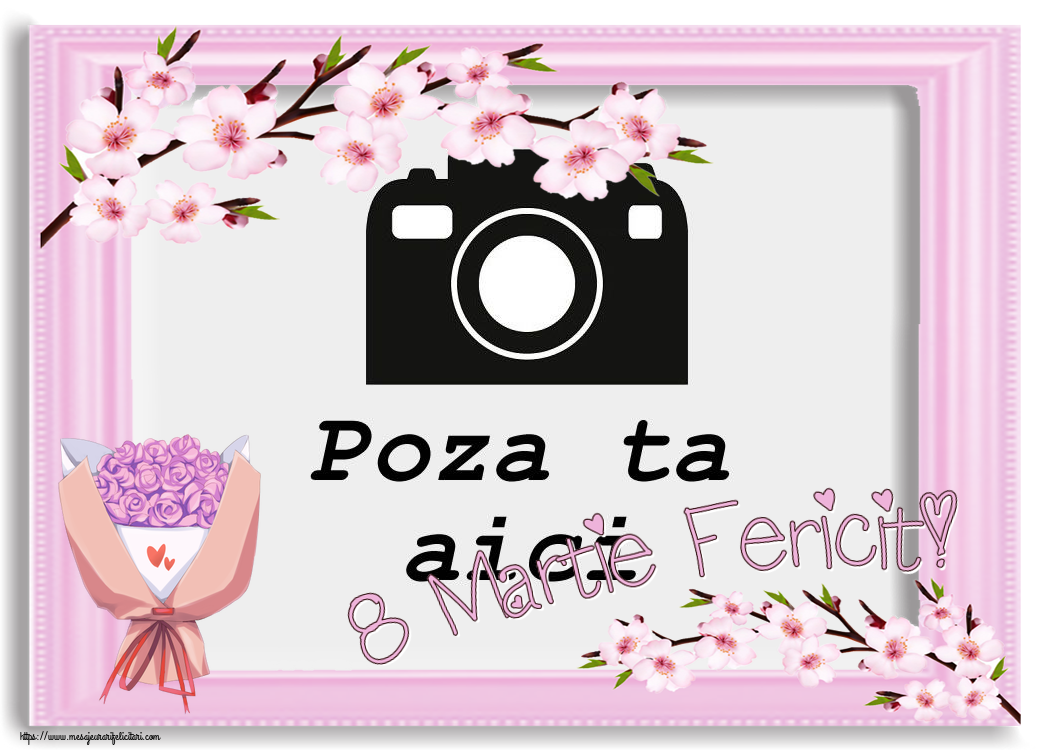 Personalizare felicitari de Ziua femeii 8 martie | 8 Martie Fericit! - Rama foto