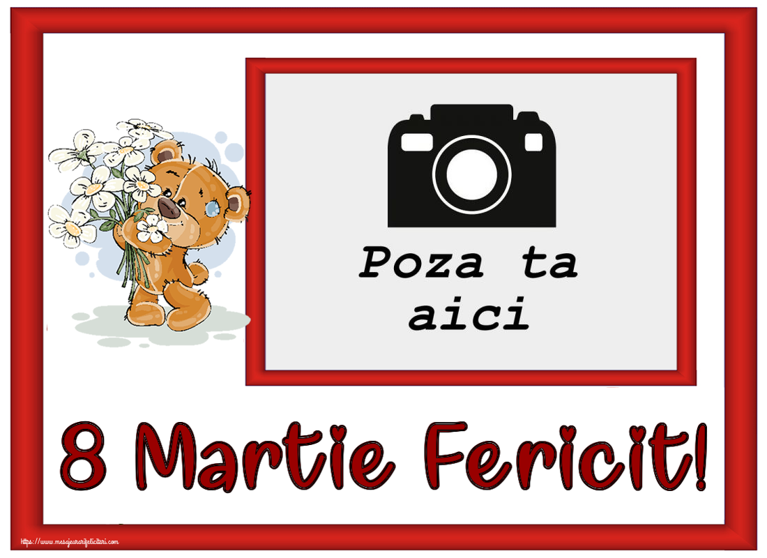 Personalizare felicitari de Ziua femeii 8 martie | 8 Martie Fericit! - Rama foto