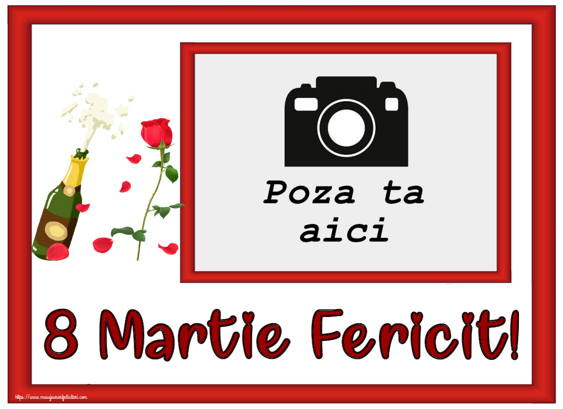 Personalizare felicitari de Ziua femeii 8 martie | 8 Martie Fericit! - Rama foto
