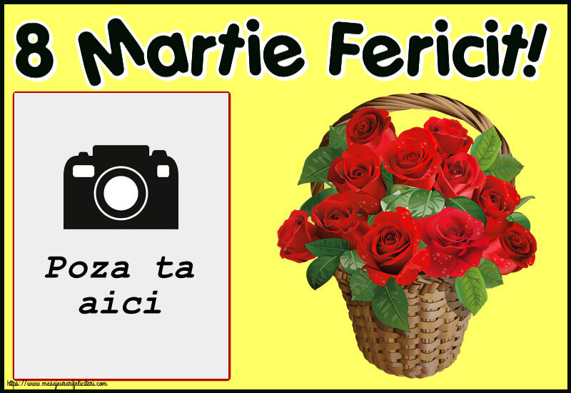 Personalizare felicitari de Ziua femeii 8 martie | 8 Martie Fericit! - Rama foto