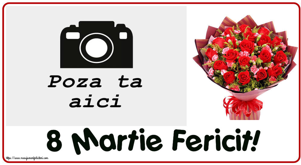 Personalizare felicitari de Ziua femeii 8 martie | 8 Martie Fericit! - Rama foto