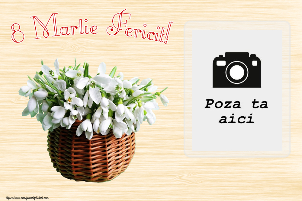 Personalizare felicitari de Ziua femeii 8 martie | 8 Martie Fericit! - Rama foto