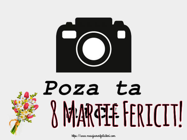Personalizare felicitari de Ziua femeii 8 martie | 8 Martie Fericit! - Rama foto