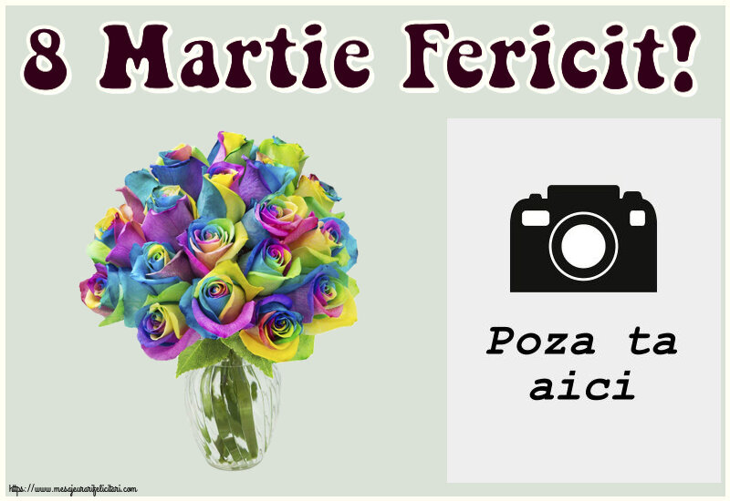 Personalizare felicitari de Ziua femeii 8 martie | 8 Martie Fericit! - Rama foto