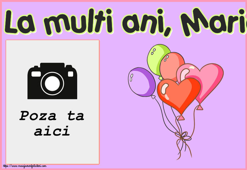 Personalizare felicitari de Sfanta Maria Mare | Ramă foto de la multi ani cu 