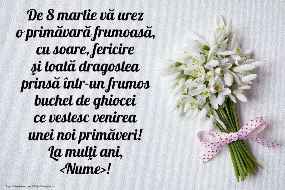Personalizare felicitari de Ziua femeii 8 martie | La mulți ani și o primăvară frumoasă pentru doamna mea...