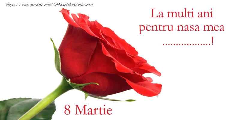Personalizare felicitari de Ziua femeii 8 martie | La multi ani pentru nasa mea ...! 8 Martie