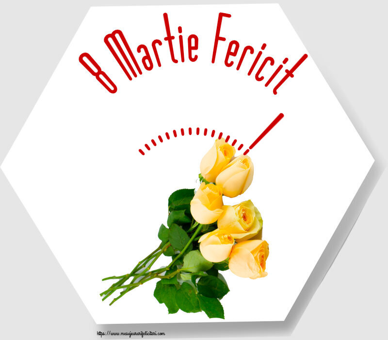 Personalizare felicitari de Ziua femeii 8 martie | 8 Martie Fericit ...! ~ șapte trandafiri galbeni