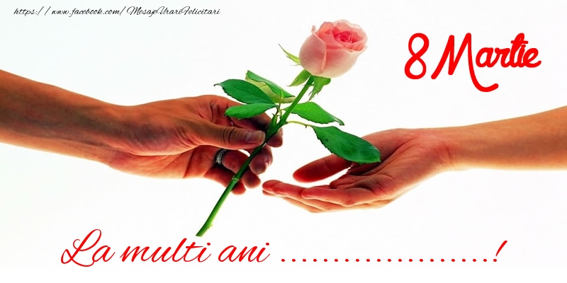 Personalizare felicitari de Ziua femeii 8 martie | Un trandafir de Ziua femeii pentru ...: La multi ani!