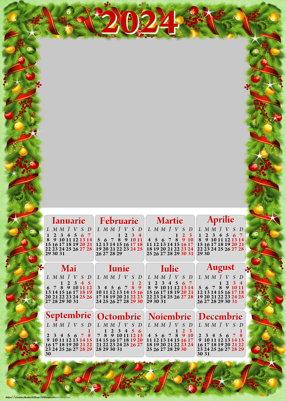 Personalizare felicitari Calendare | Calendar 2024 - Aranjament New Year -  Model 0074