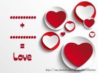 Personalizare felicitari de dragoste | ... + ... = LOVE