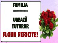 Personalizare felicitari de Florii | Familia ... urează tuturor Florii fericite!
