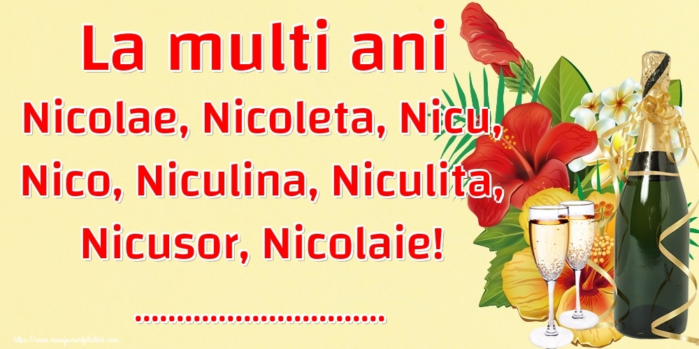 Personalizare felicitari de Mos Nicolae | La multi ani Nicolae, Nicoleta, Nicu, Nico, Niculina, Niculita, Nicusor, Nicolaie! ...