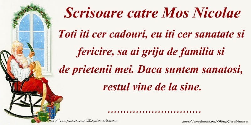 Personalizare felicitari de Mos Nicolae | Scrisoare catre Mos Nicolae! Iti Multumesc! ...
