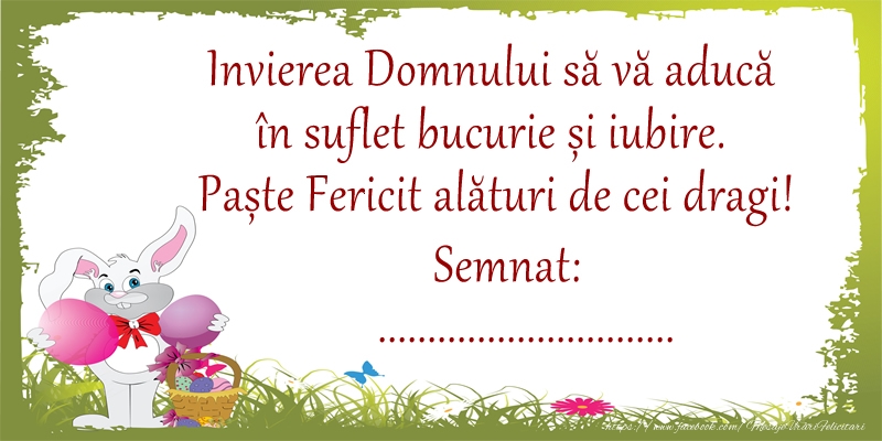 Personalizare Felicitari Cu Nume Pasti Paște Fericit Semnat