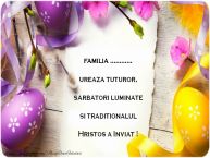 Personalizare felicitari de Pasti | Familia ... ureaza tuturor sarbatori luminate si traditionalul Hristos a Inviat !