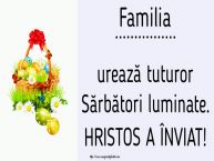 Personalizare felicitari de Pasti | Familia ... urează tuturor Sărbători luminate. HRISTOS A ÎNVIAT!