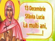 Personalizare felicitari de Sfânta Lucia | 13 Decembrie Sfânta Lucia La multi ani, ...!