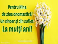 Personalizare felicitari de Sfânta Nina | Pentru Nina de ziua onomastică! Un sincer şi din suflet: La mulţi ani! ...