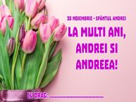 Personalizare felicitari de Sfantul Andrei | 30 Noiembrie - Sfântul Andrei La multi ani, Andrei si Andreea! ...!