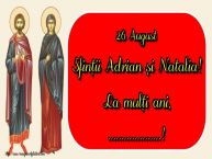 Personalizare felicitari de Sfintii Adrian si Natalia | 26 August Sfinții Adrian și Natalia! La mulți ani, ...!
