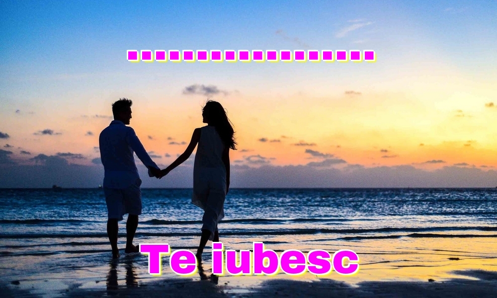 Personalizare felicitari de Valentines Day | ... Te iubesc - îndrăgostiți la mare pe plajă