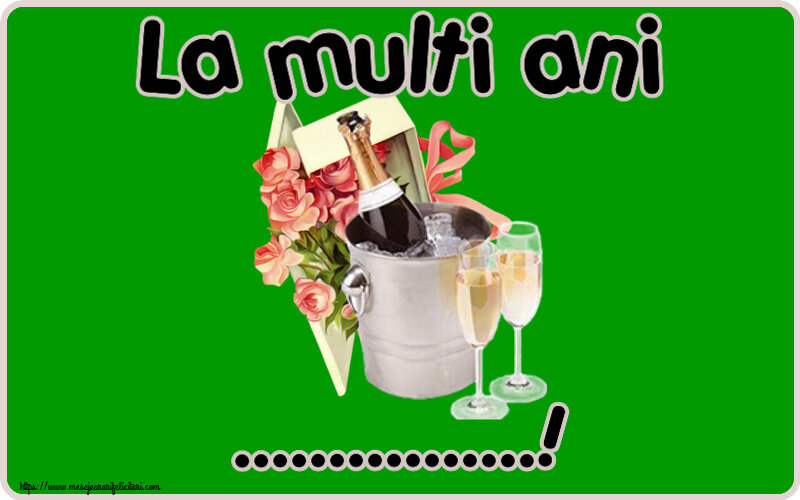 Personalizare felicitari de Ziua Numelui | La multi ani ...! ~ trandafiri si șampanie în gheață