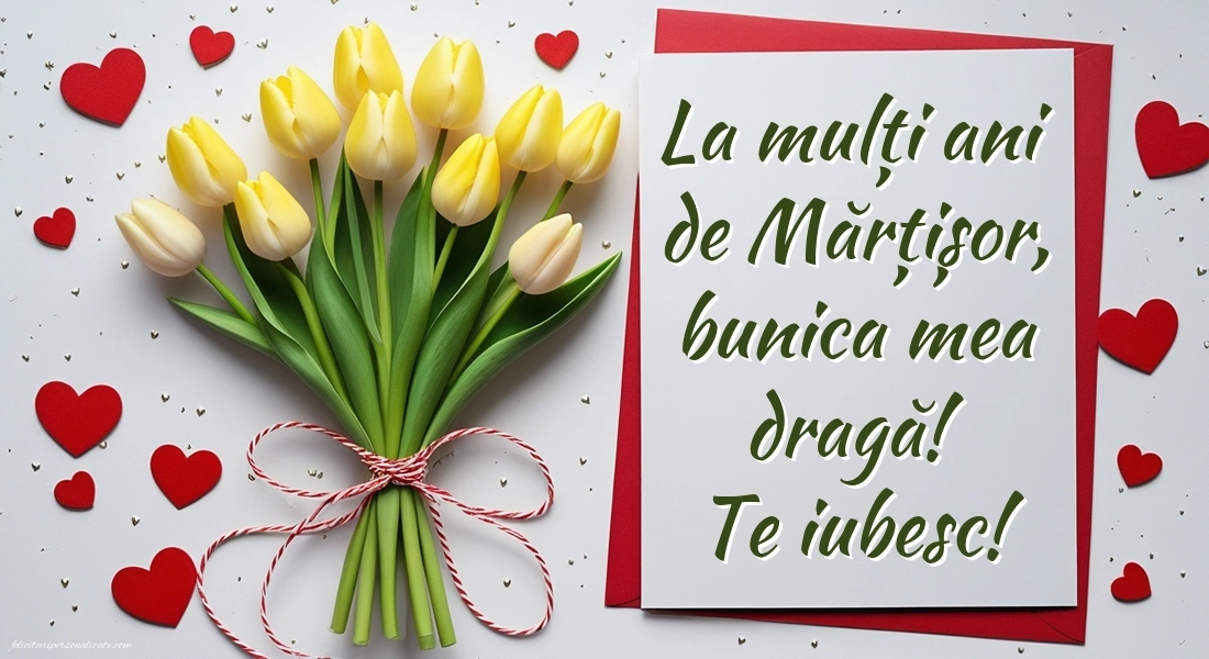 Imagini cu felicitări de 1 Martie pentru Bunică: Lalele