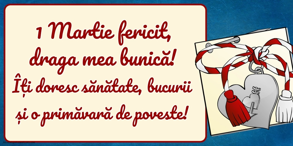 Imagini cu felicitări de 1 Martie pentru Bunică: Mărțișor