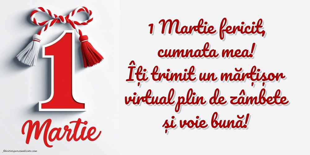 Imagini cu felicitări de 1 Martie pentru Cumnată: Mărțișor