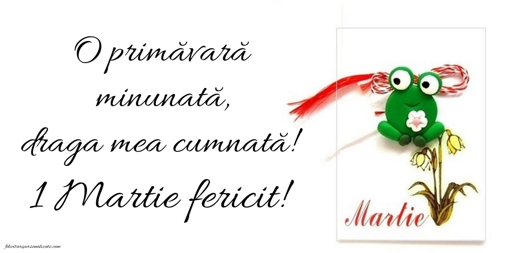 Imagini cu felicitări de 1 Martie pentru Cumnată: Mărțișor