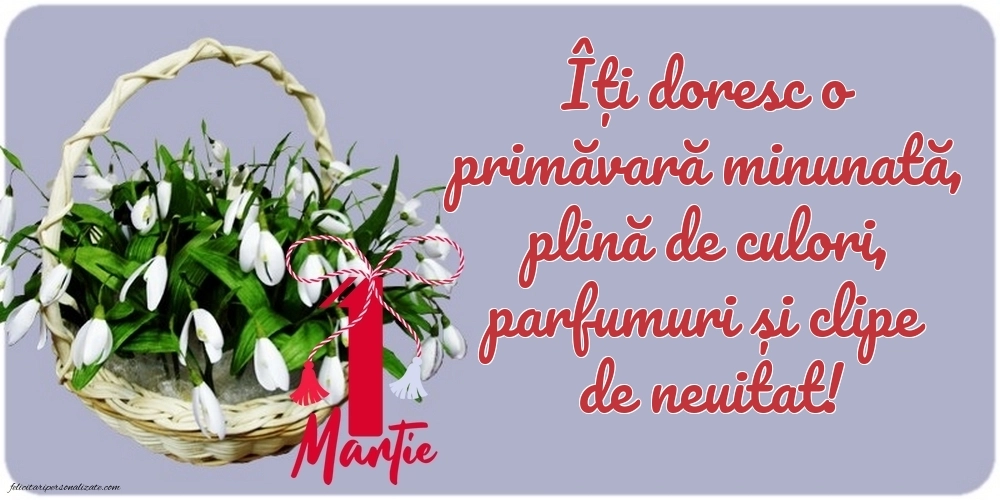 Imagini cu felicitări de 1 Martie pentru Cumnată: Ghiocei