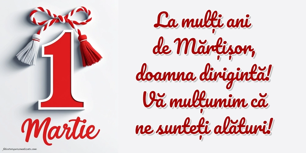 Imagini cu felicitări de 1 Martie pentru Dirigintă: Mărțișor