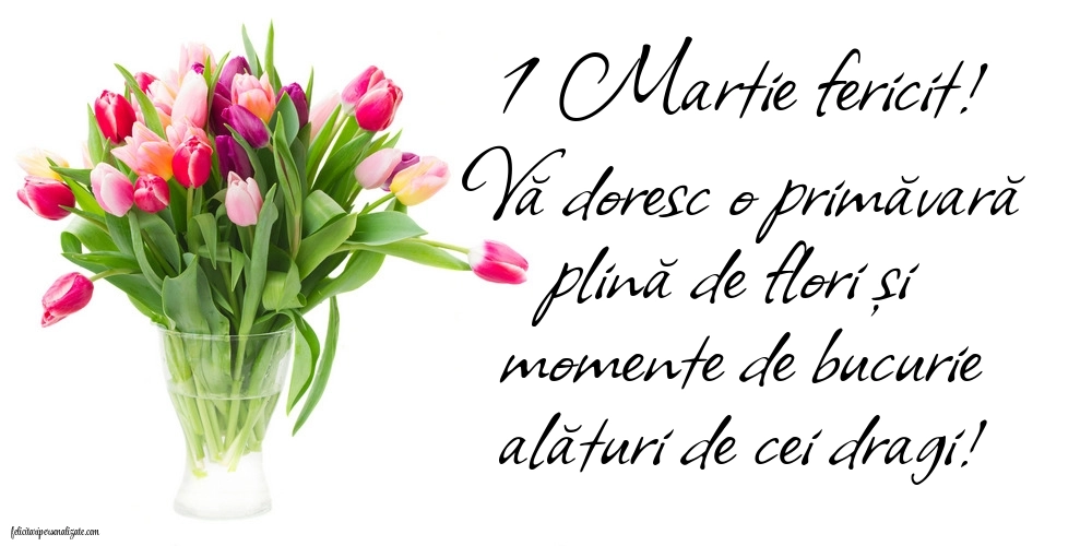 Imagini cu felicitări de 1 Martie pentru Dirigintă: Lalele