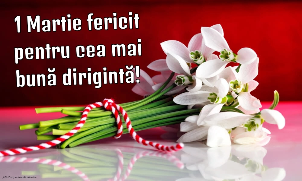 Imagini cu felicitări de 1 Martie pentru Dirigintă: Ghiocei