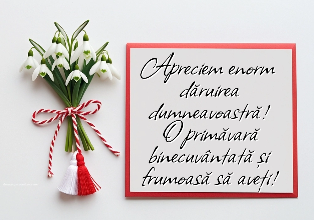 Imagini cu felicitări de 1 Martie pentru Educatoare: Ghiocei