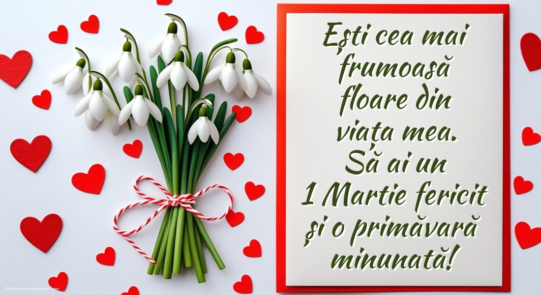 Imagini cu felicitări de 1 Martie pentru Fiică: Ghiocei
