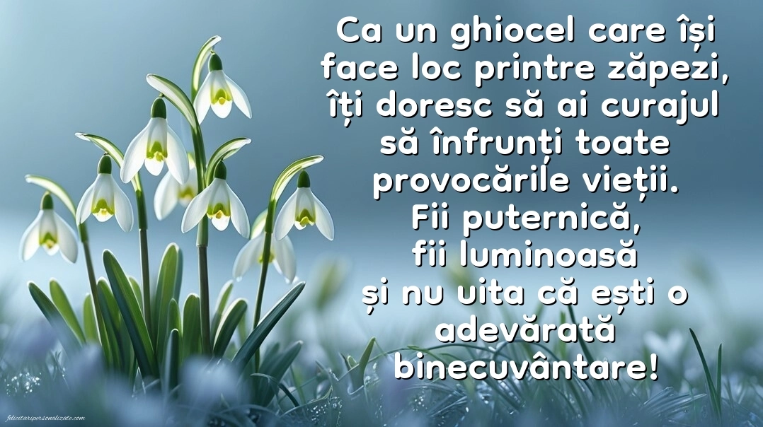 Imagini cu felicitări de 1 Martie pentru Fiică: Ghiocei